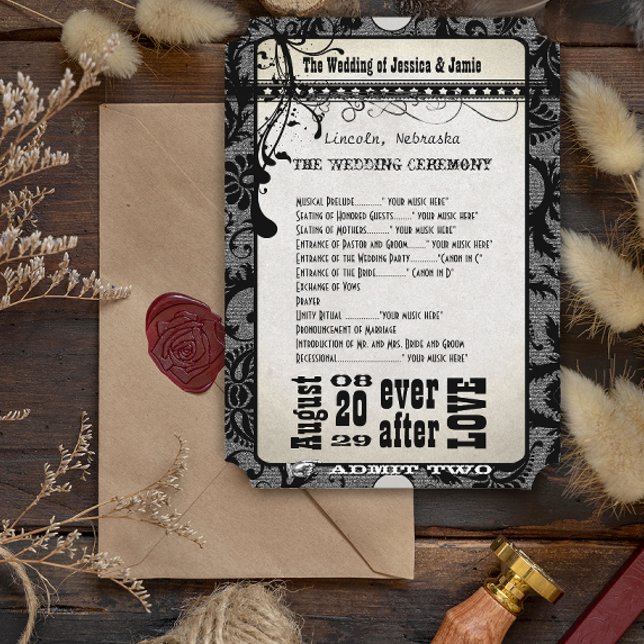 Programa de bodas Playbill en papel kraft marrón (Subido por el creador)