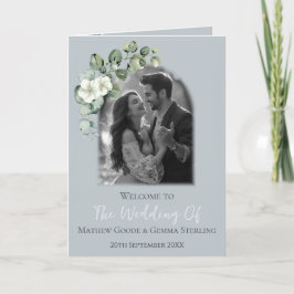 Programa de bodas plegadas de eucalipto moderno