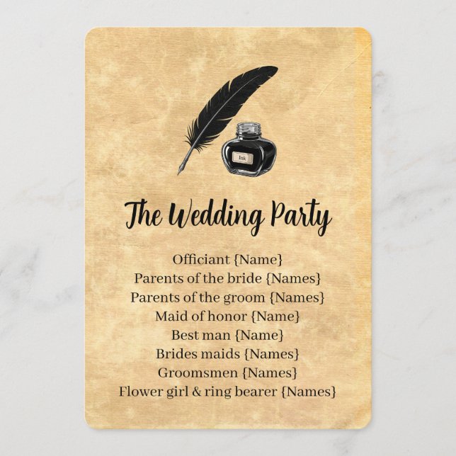 Programa de Bodas Pluma Gótica (Anverso)