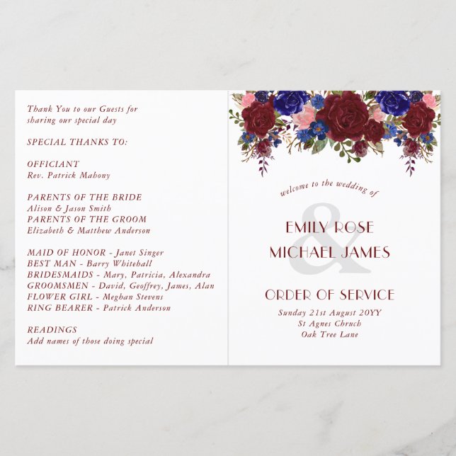Programa de Bodas Presupuestarias Flores de Rosas  (Anverso)