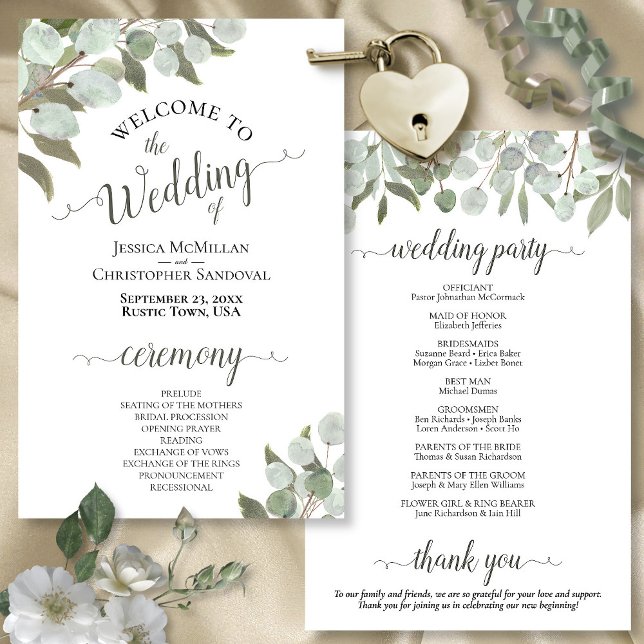 Programa de bodas presupuestarias rusticas de euca (In Situ Front and Back)