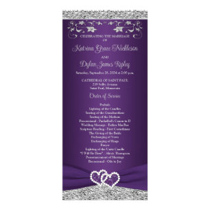 Programa de Bodas Purple, Gray Love Hearts