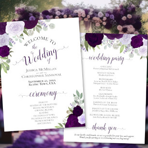 Programa de Bodas Purple & Plum Floral descargable