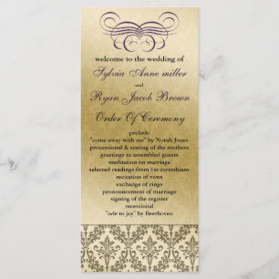 programa de bodas púrpura