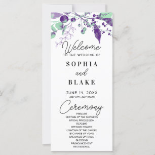 Programa de Bodas Púrpura y Verde y Boda Verde