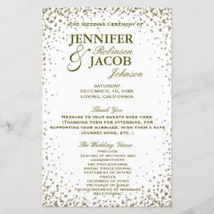 Programa de bodas Purpurina de oro Confetti