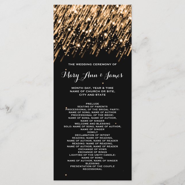 Programa de bodas que caen las estrellas del oro (Anverso)