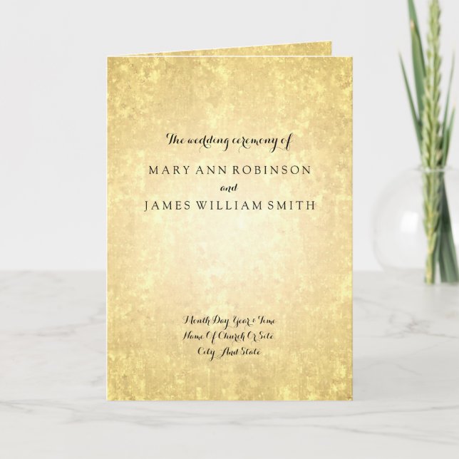 Programa de bodas Relieve metalizado dorado Aspect (Anverso)