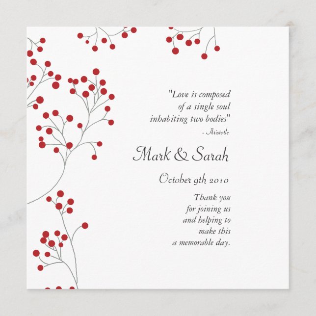 Programa de Bodas Rojas de Invierno Berries (Anverso)