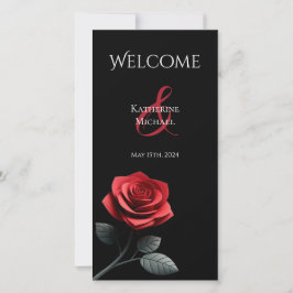 Programa de bodas-Rosa roja única-