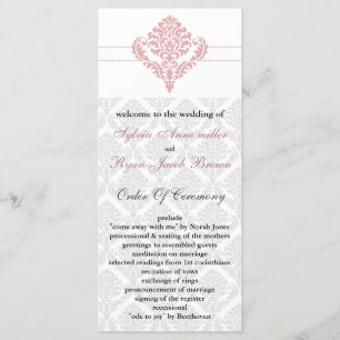 programa de bodas rosadas damasquinadas
