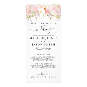 Programa de bodas rosadas Peony Rubor para rosas