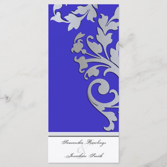 Programa de bodas - Royal Blue Silver Sparkle Swir (Anverso)