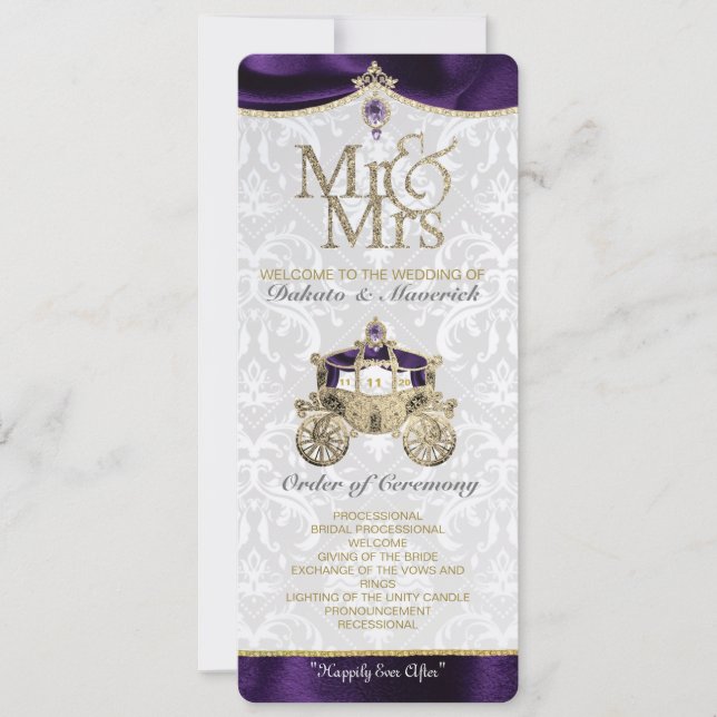 Programa de Bodas Royal Fairytale (Anverso)