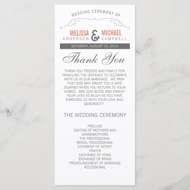 Programa de bodas rusticas (Anverso)