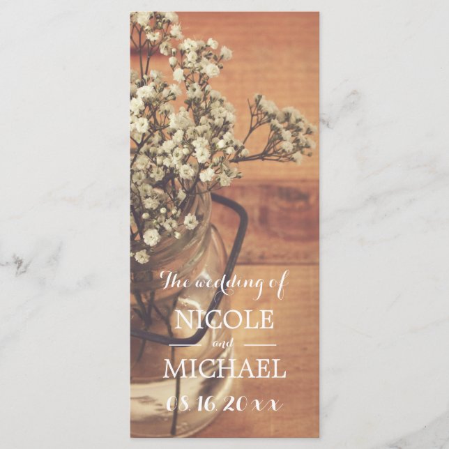 Programa de bodas rusticas para bebés con leche ma (Anverso)