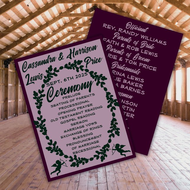 Programa de Bodas Rústicas Profundas Púrpura (Subido por el creador)