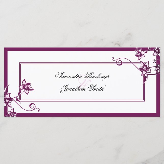 Programa de Bodas - Sangria y Floral Delicada Blan (Anverso)