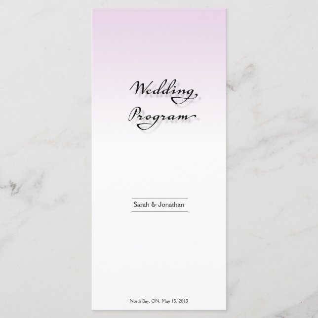 Programa de bodas sencillo y limpio (Anverso)