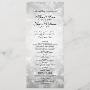 Programa de bodas Silver Winter Wonderland Sparkle