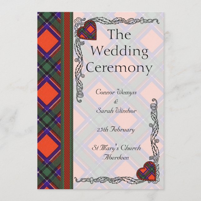 Programa de bodas - Sinclair Scottish Tartan (Anverso)