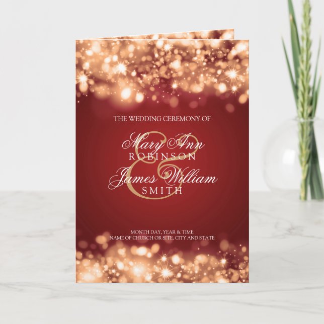 Programa de bodas Sparkling Lights Gold (Anverso)