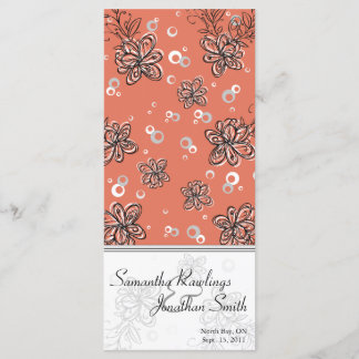 Programa de bodas - Swirl Floral en blanco y negro