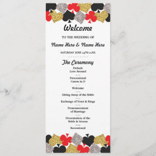 Programa de Bodas Tarjetas de Brillo de Casino de