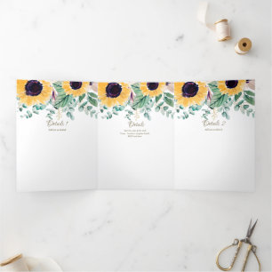 Programa de bodas temáticas de girasoles rusos de 
