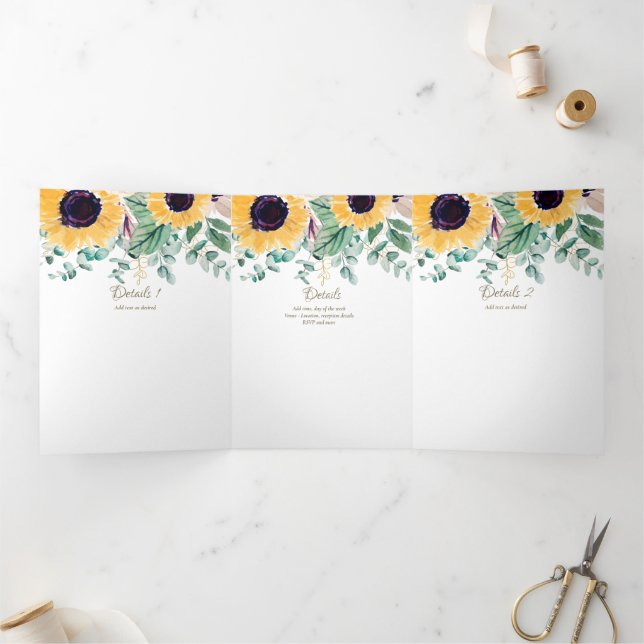 Programa de bodas temáticas de girasoles rusos de  (Interior)