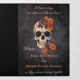 Programa de bodas tridobladas para flor naranja