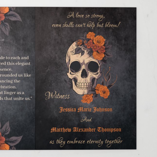 Programa de bodas tridobladas para flor naranja (Foto de portada)