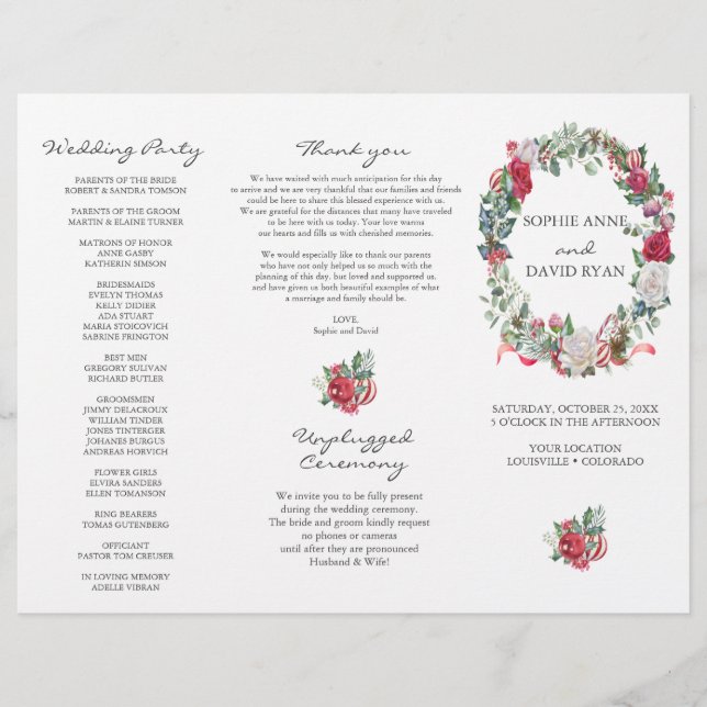 Programa de Bodas Triples y Frías Florales de Invi (Frente)