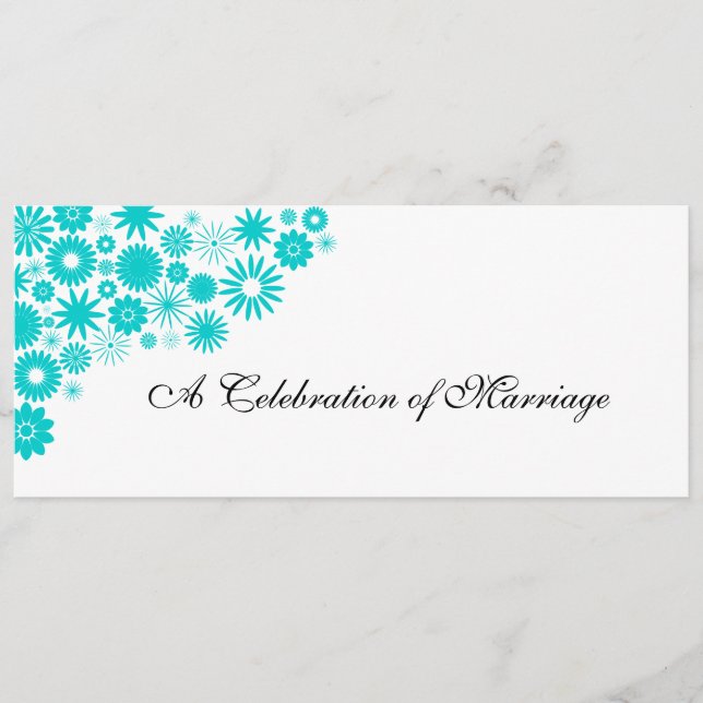 Programa de Bodas Turquesas de bonito Florals (Anverso)