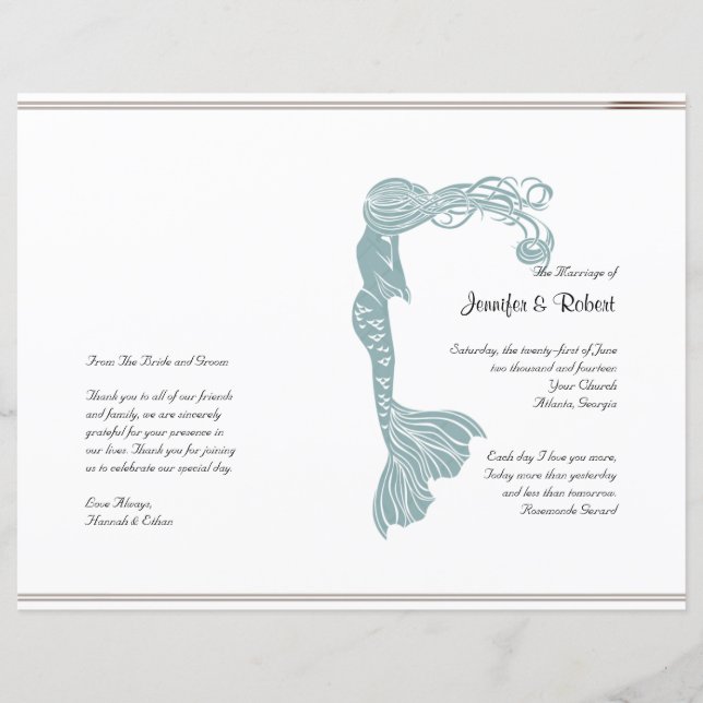 Programa de Bodas Verde azuladas marrones de Art D (Anverso)