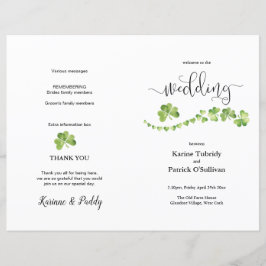 Programa de bodas verdes de Shamrock en Irlanda