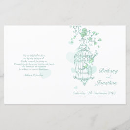 Programa de Bodas verdes para aves de amor con men