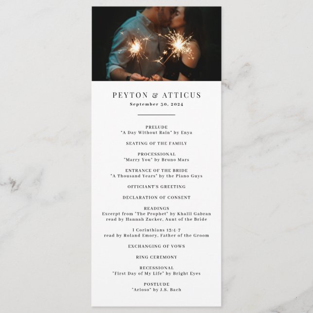 Programa de bodas verticales delgadas en la atmósf (Anverso)