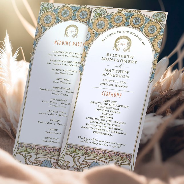 Programa de Bodas Vintage Art Nouveau de Mucha (Subido por el creador)