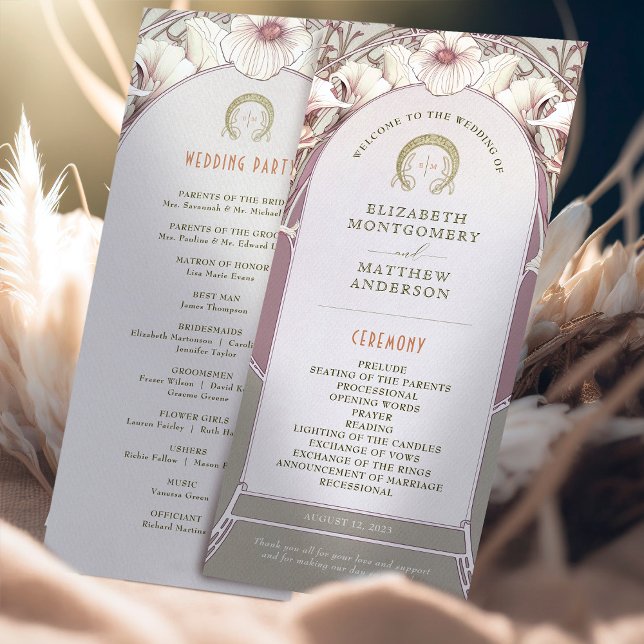 Programa de Bodas Vintage Art Nouveau de Mucha (Subido por el creador)