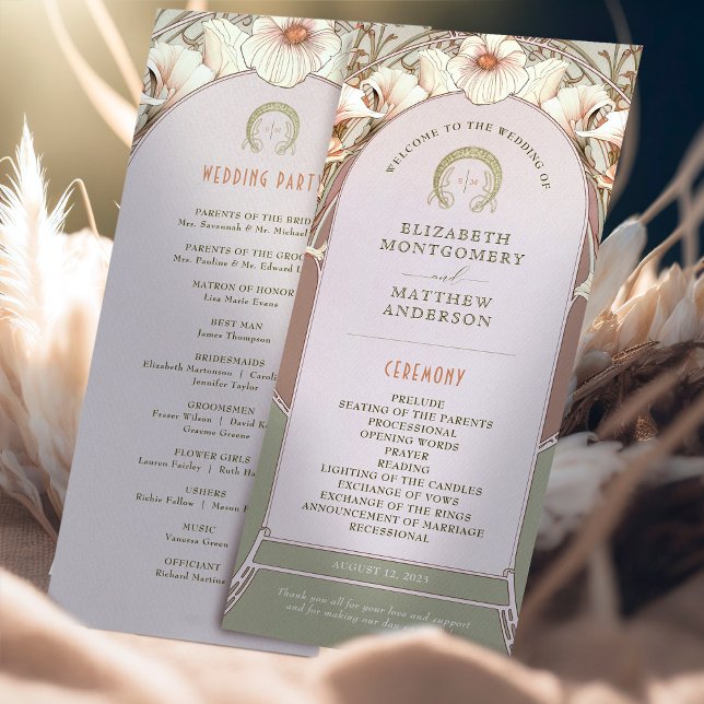 Programa de Bodas Vintage Art Nouveau de Mucha (Subido por el creador)