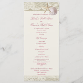 Programa de bodas Vintage Beach Lace y Burlap