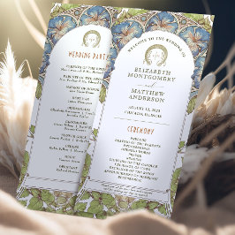 Programa de Bodas Vintage de Petunia Art Nouveau M