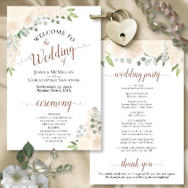 Programa de Boho Floral de Bodas de Rubor Peach