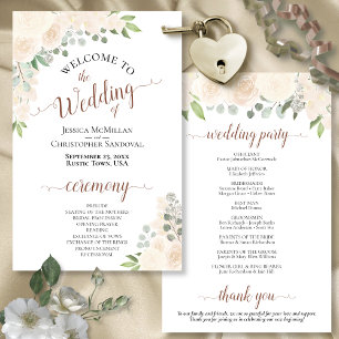 Programa de Boho Floral de Bodas de Rubor Peach