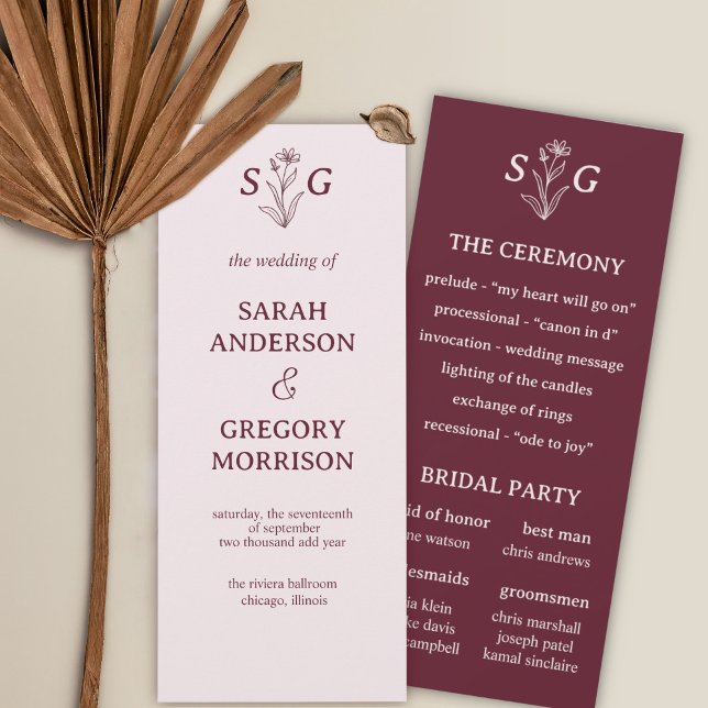 Programa de Boho Floral de Vino Rojo (Subido por el creador)