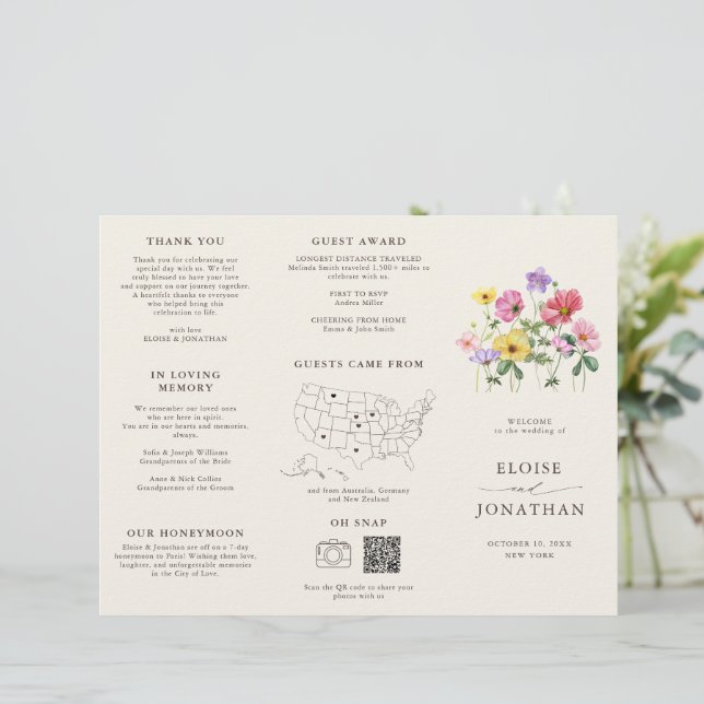 Programa de Boho Floral Floral de Moda Rústica de  (Anverso de pie)