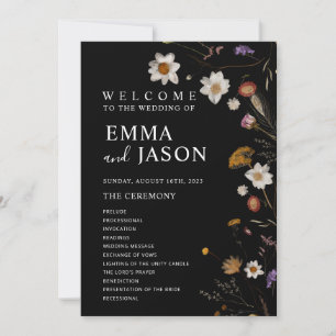 Programa de Boho Negro para la Boda de Flores Silv