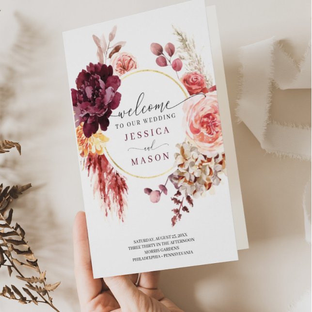 Programa de Boho Pampas de Boda de Grass Wedding (Subido por el creador)