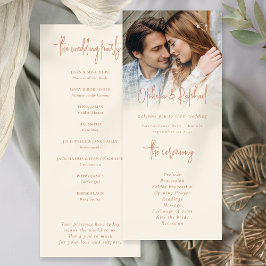 Programa de Boho Photo Script Cream Terracotta Wed
